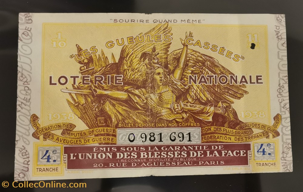 vieux papiers billets billet de loterie nationale