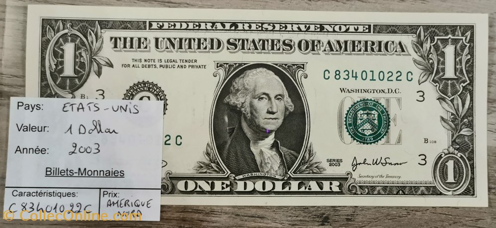 USA - 1 dollar billets usa 1 dollar