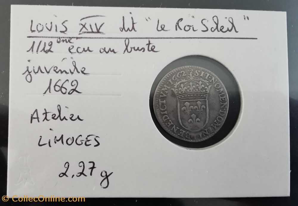 monnaie france royale louis xiv 1 12 ecu au buste juvenile 1662