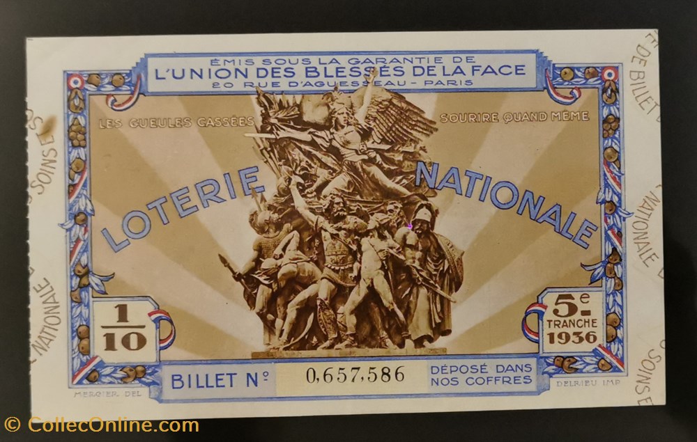 Billet de Loterie Nationale vieux papiers billets billet de loterie nationale