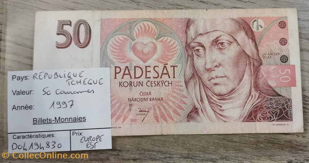 REPUBLIQUE TCHEQUE - 50 Couronnes billets europe republique tcheque 50 couronnes