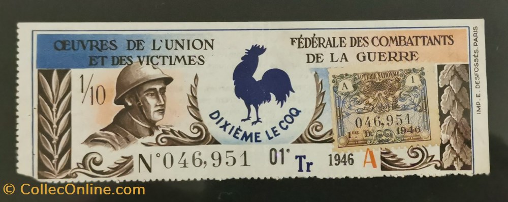 Billet de Loterie Nationale vieux papiers billets billet de loterie nationale