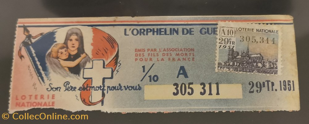 vieux papiers billets billet de loterie nationale