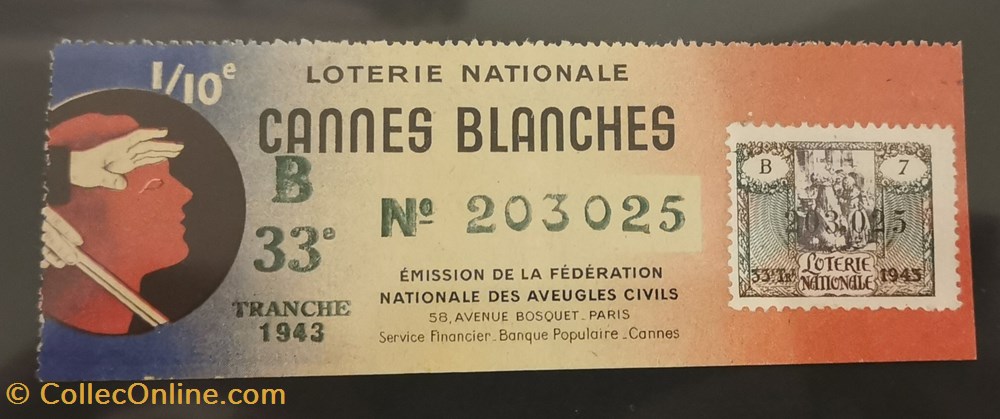 vieux papiers billets billet de loterie nationale