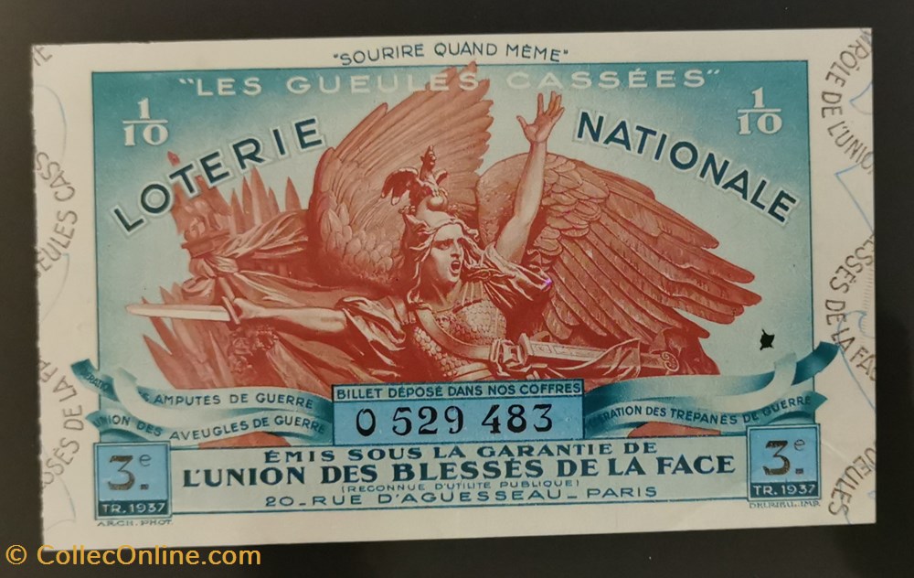vieux papiers billets billet de loterie nationale