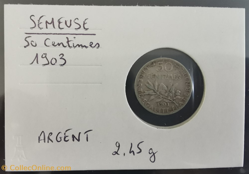 SEMEUSE 50 centimes 1903 monnaie france a moderne semeuse 50 centimes 1903