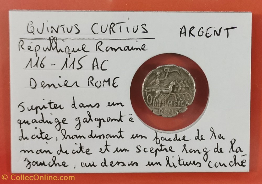 monnaies quintus curtius denier 115 116 ac