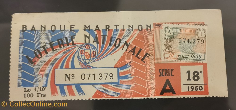 vieux papiers billets billet de loterie nationale
