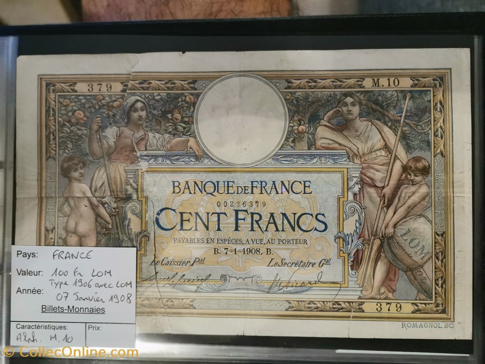 100 francs LOM billet europe france 100 francs lom