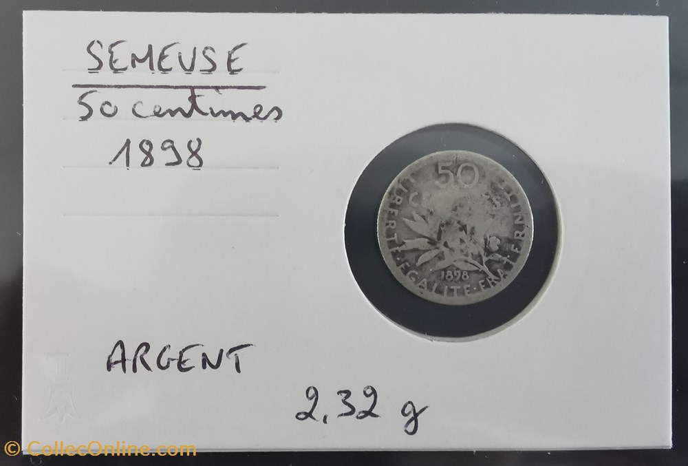 monnaie france a moderne semeuse 50 centimes 1898