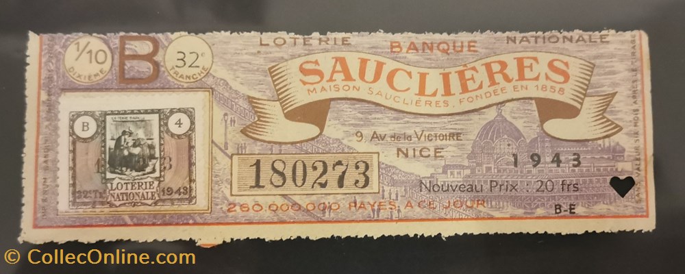 Billet de Loterie Nationale vieux papiers billets billet de loterie nationale
