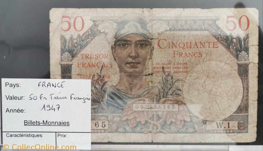 billet europe france 50 francs tresor francais