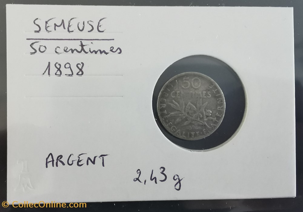 monnaie france a moderne semeuse 50 centimes 1898