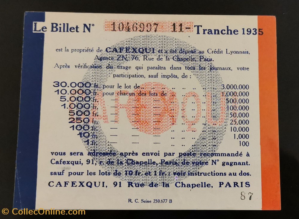 Billet de Loterie Nationale vieux papiers billets billet de loterie nationale