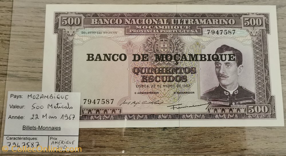 MOZAMBIQUE - 500 Escudos billets afrique mozambique 500 escudos
