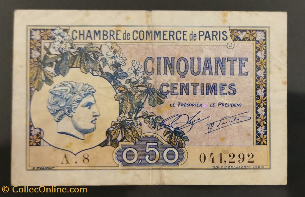 50 centimes Chambre de Commerce de Paris billets europe france 50 centimes chambre de commerce de paris