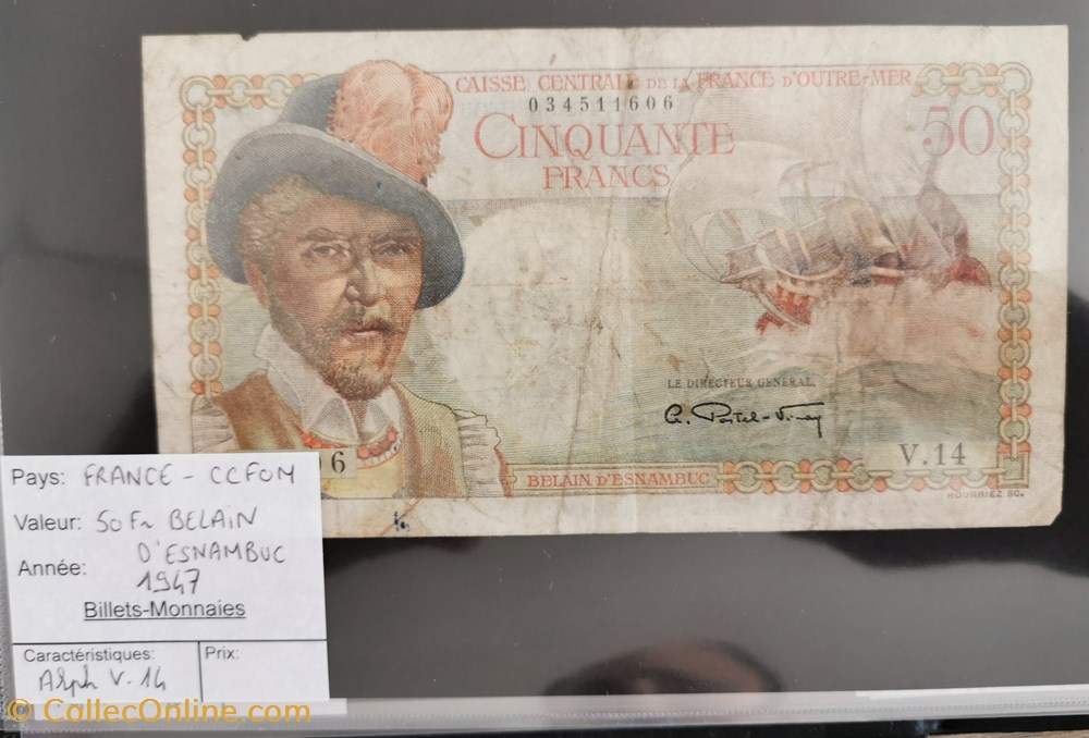 50 francs CCFOM billet oceanie territoire francai du pacifique 50 francs ccfom