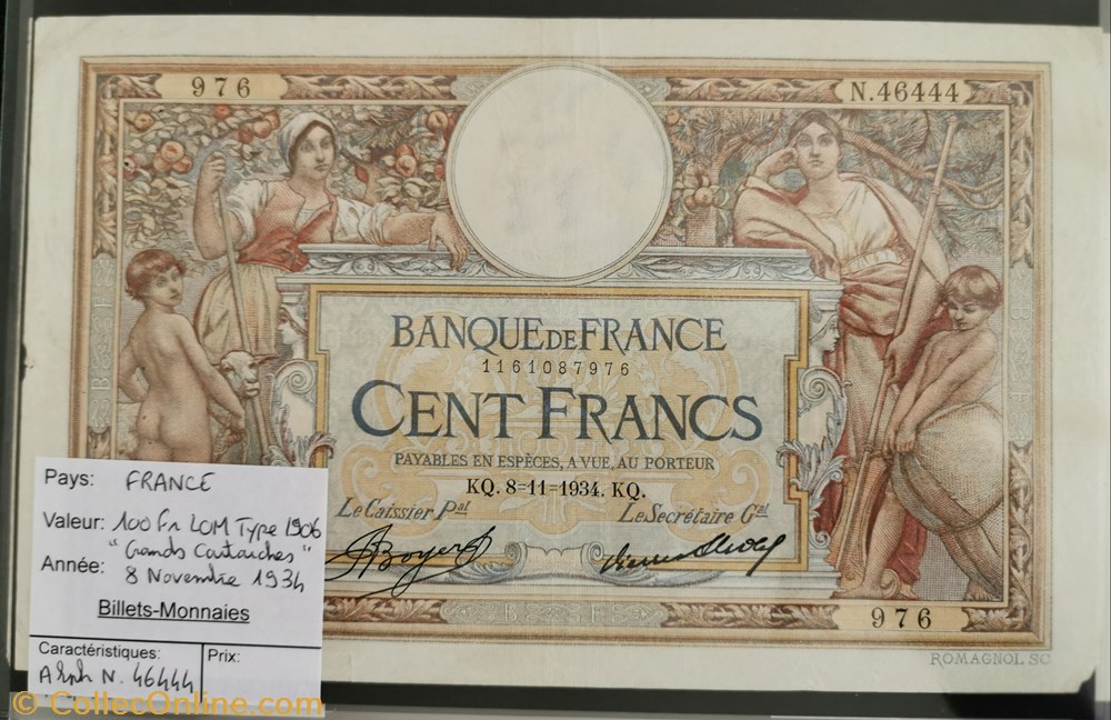 billet europe france 100 francs lom
