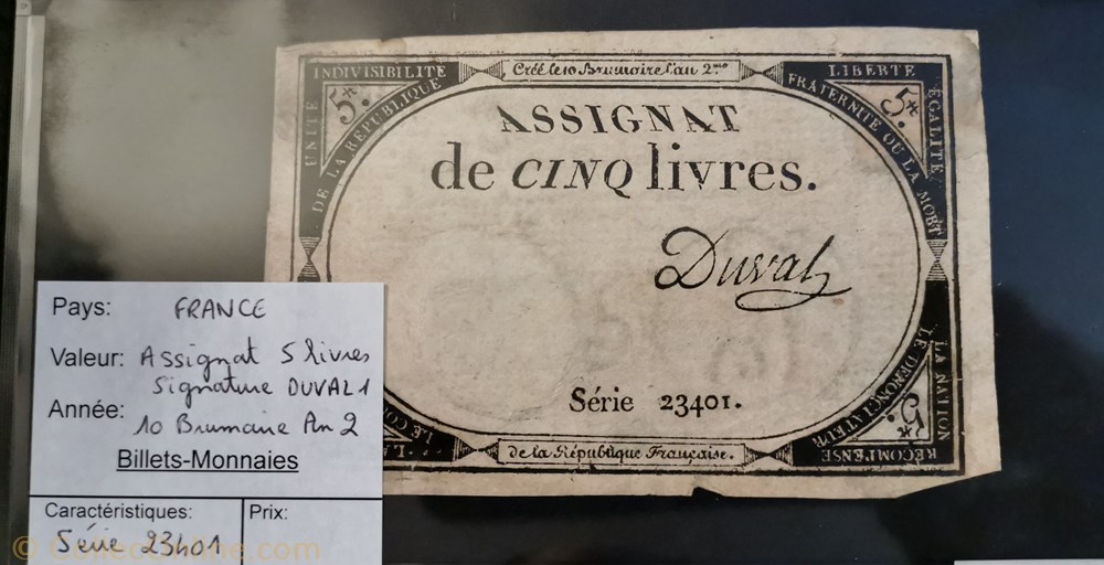 Assignat 5 livres série 23401 billet france assignat 5 livres serie 23401