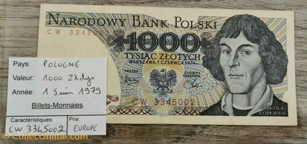 billets europe pologne 1000 zlotys