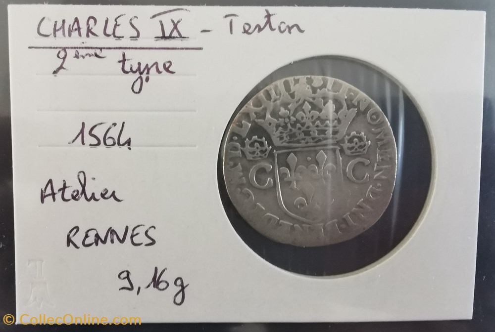 CHARLES IX Teston 1564 monnaie france royale charles ix teston 1564