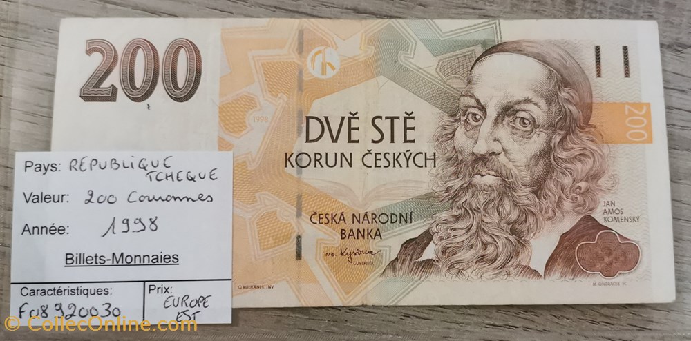 REPUBLIQUE TCHEQUE - 200 Couronnes billets europe republique tcheque 200 couronnes