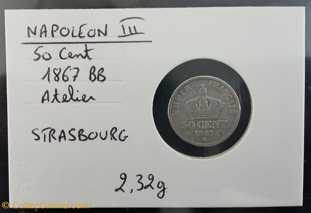 NAPOLEON III 50 centimes 1867 BB (2) monnaie france moderne napoleon iii 50 centimes 1867 bb 2
