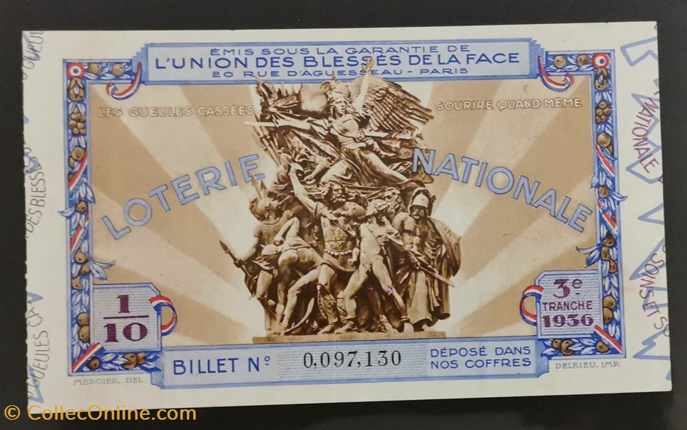 Billet de Loterie Nationale vieux papiers billets billet de loterie nationale