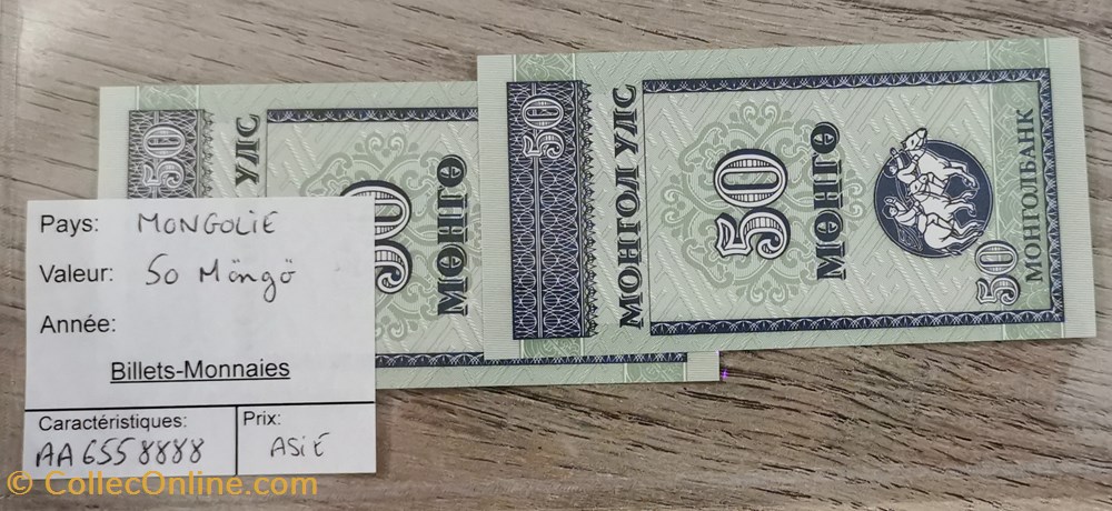 billets asie mongolie 50 mongo
