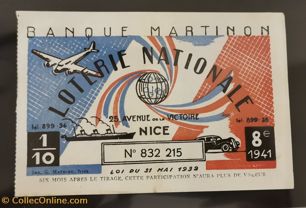 Billet de Loterie Nationale vieux papiers billets billet de loterie nationale