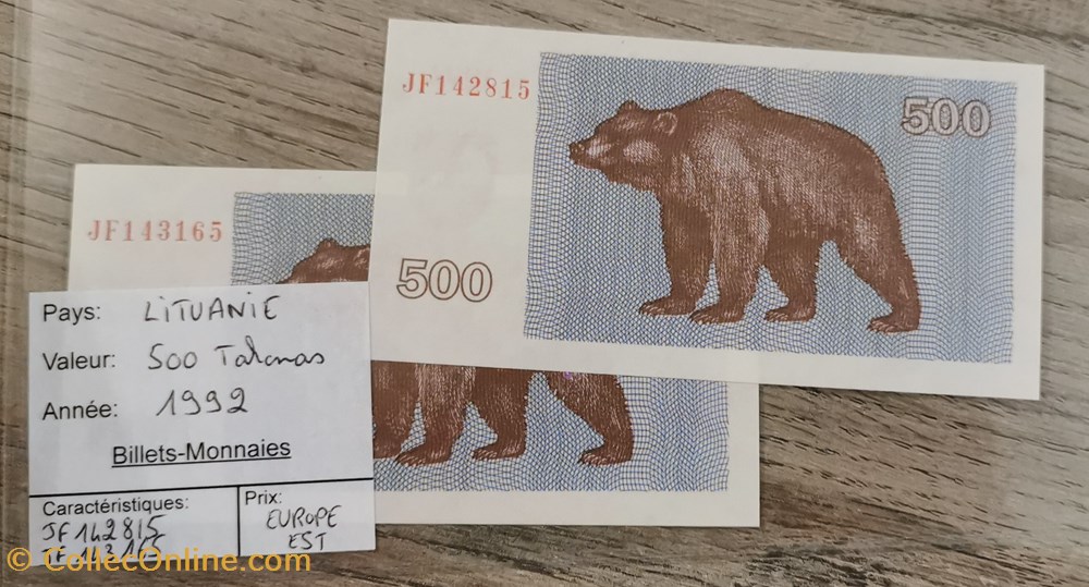 billets europe lituanie 500 talonas
