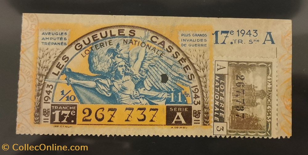 vieux papiers billets billet de loterie nationale