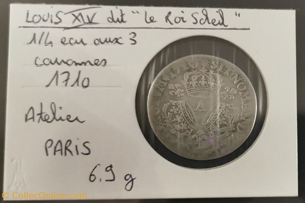 monnaie france royale louis xiv 1 4 ecu aux 3 couronnes 1710