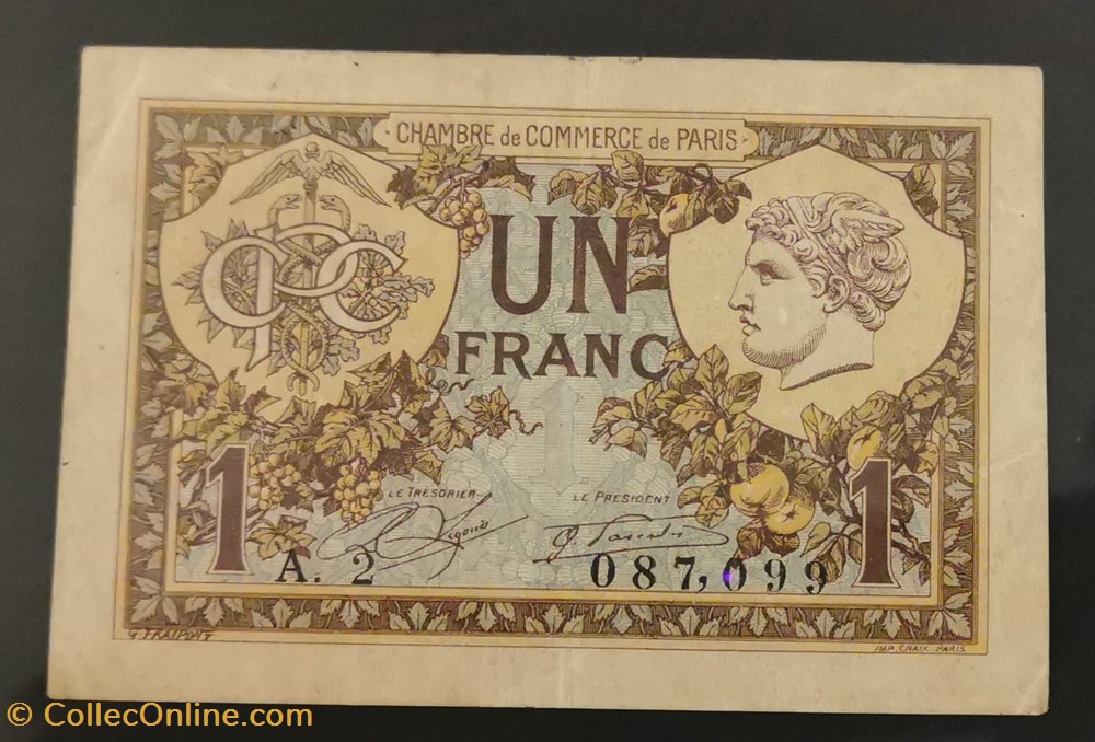 billets europe france 1 francs chambre de commerce de paris