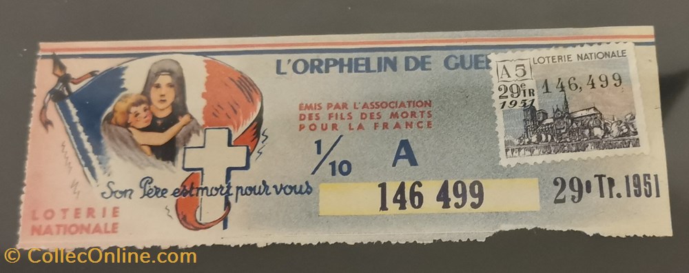 Billet de Loterie Nationale vieux papiers billets billet de loterie nationale
