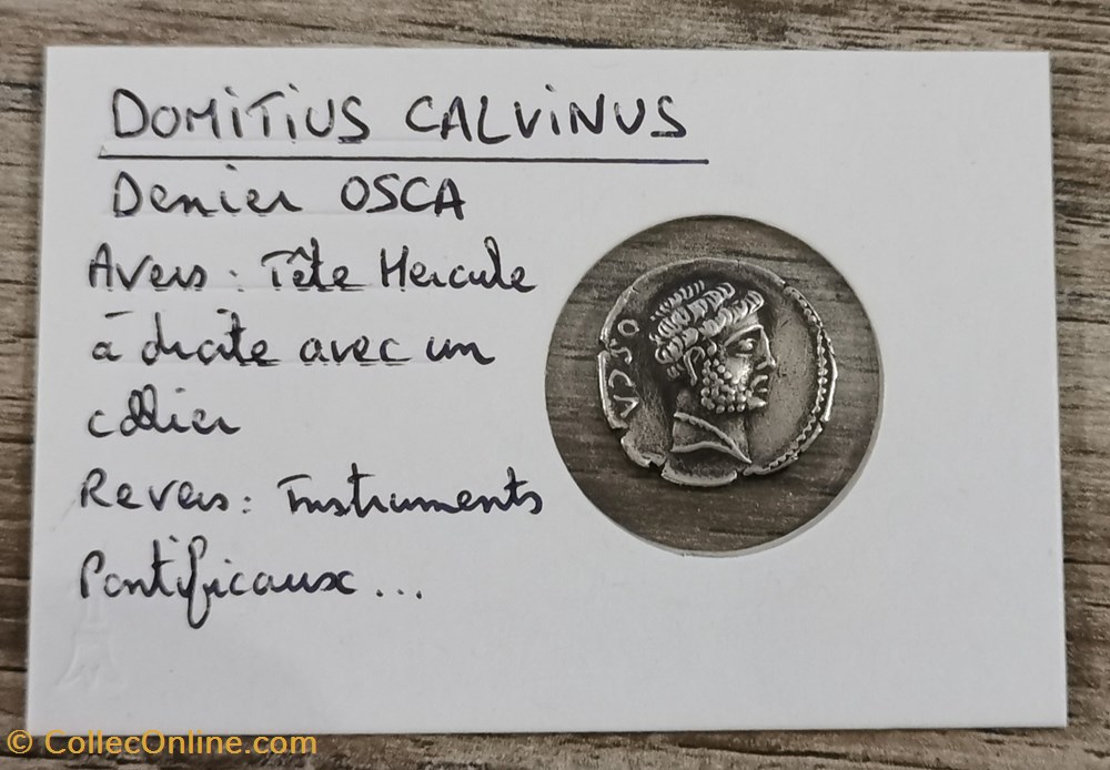 monnaies antiquite av jc ap romaines republicaines imperiales domitius calvinus denier 39 ac