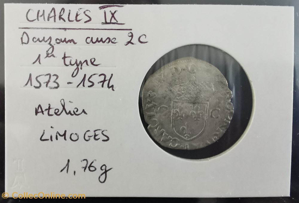 CHARLES IX Douzain aux 2C 1573-1574 monnaie france royale charles ix douzain aux 2c 1573 1574