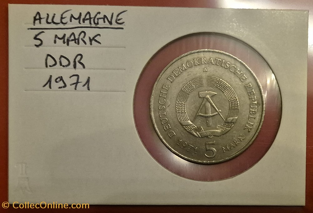 monnaies monde allemagne 5 mark ddr 1971