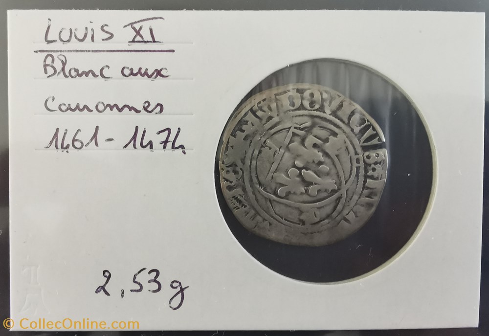LOUIX XI Blanc aux couronnes 1461-1474 monnaie france royale louix xi blanc aux couronnes 1461 1474