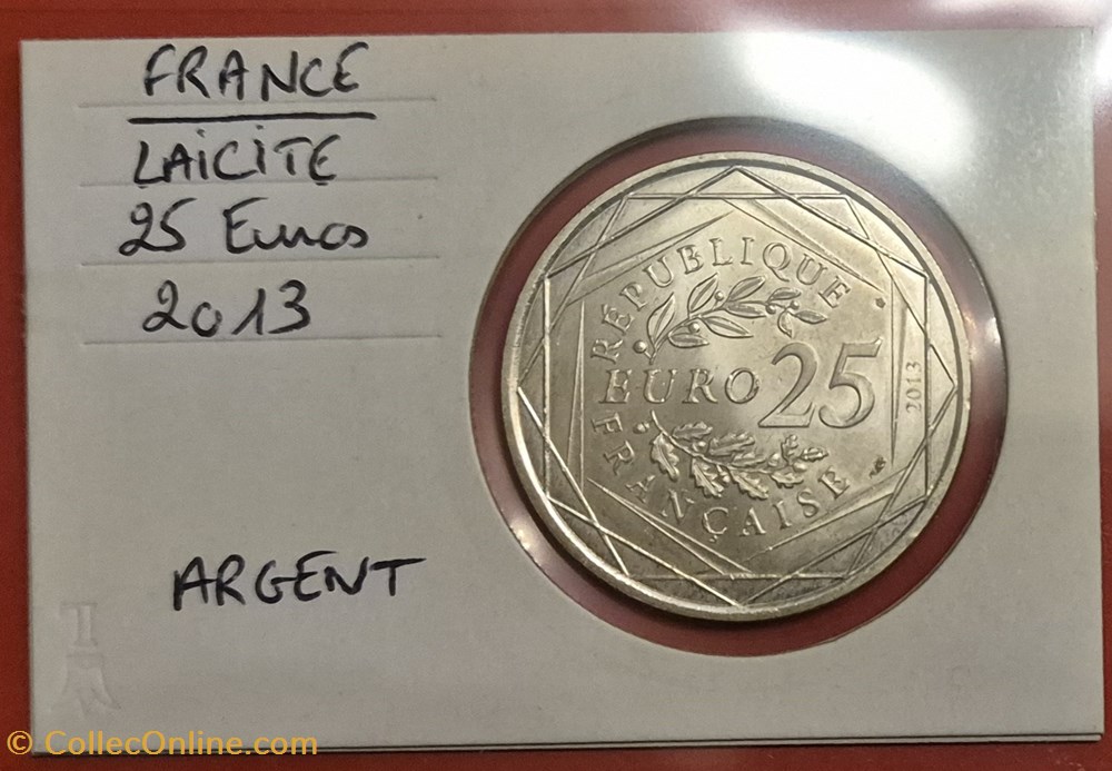 monnaies france 25 euros laicite 2013