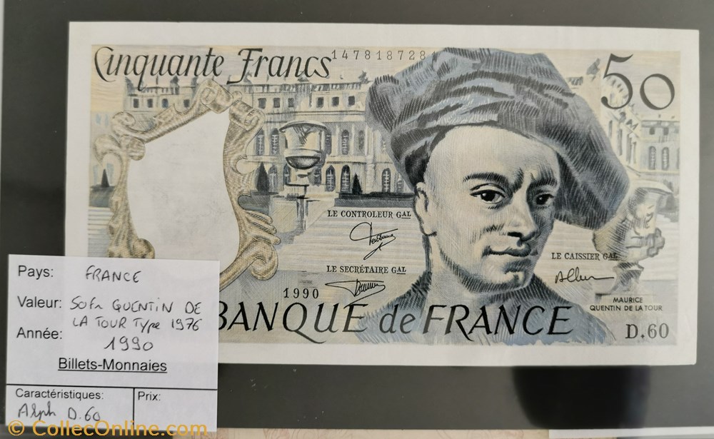 50 francs Quentin de la Tour billet europe france 50 francs quentin de la tour