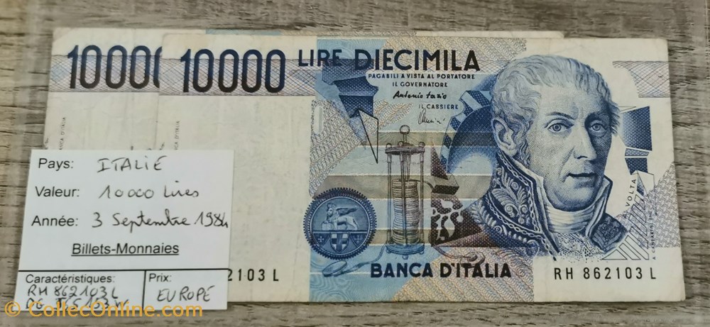 billets europe italie 10000 lires
