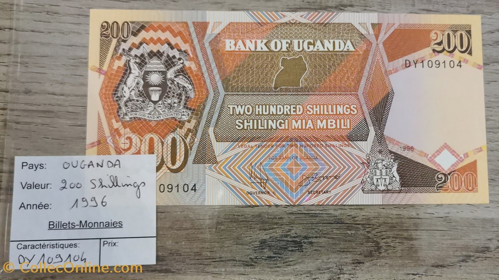 billets afrique ouganda 200 shillings