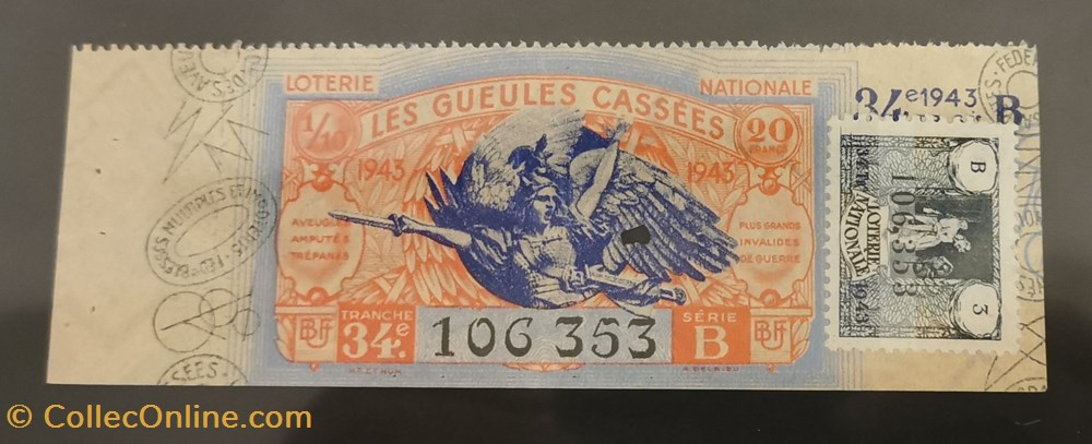 Billet de Loterie Nationale vieux papiers billets billet de loterie nationale