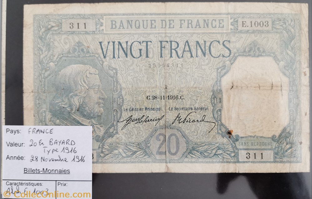 billet europe france 20 fr bayard