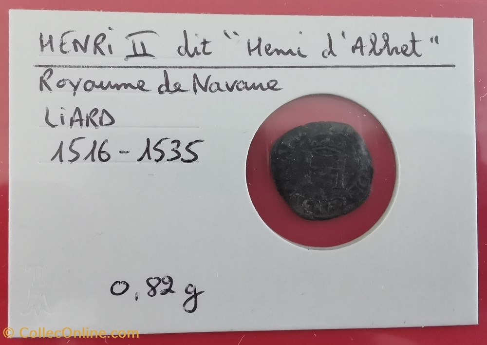 monnaie france royale henri ii royaume de navarre liard 1516 1535