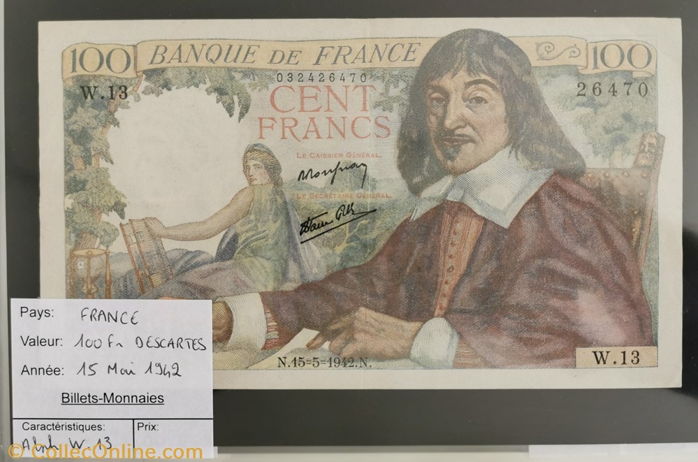 50 francs Descartes billet europe france 50 francs descartes