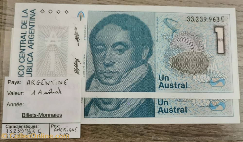 ARGENTINE - 1 Austral billets amerique du sud argentine 1 austral