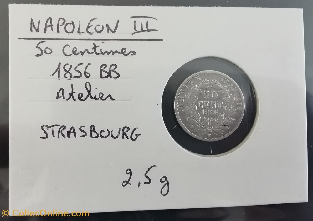 NAPOLEON III 50 centimes 1856 BB monnaie france moderne napoleon iii 50 centimes 1856 bb