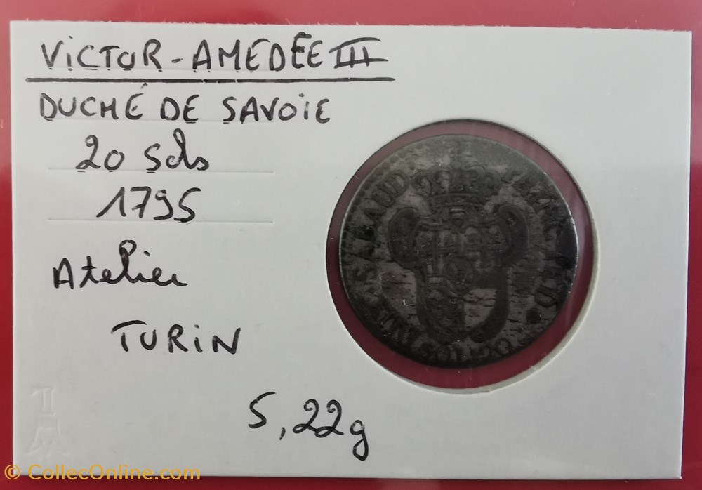 VICTOR AMEDEE III Duché de Savoie 20 sols 1795 monnaie monde victor amedee iii duche de savoie 20 sols 1795